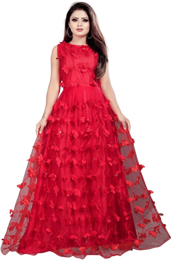 Buy ACTIVE Women Gown Red Dress Online ...